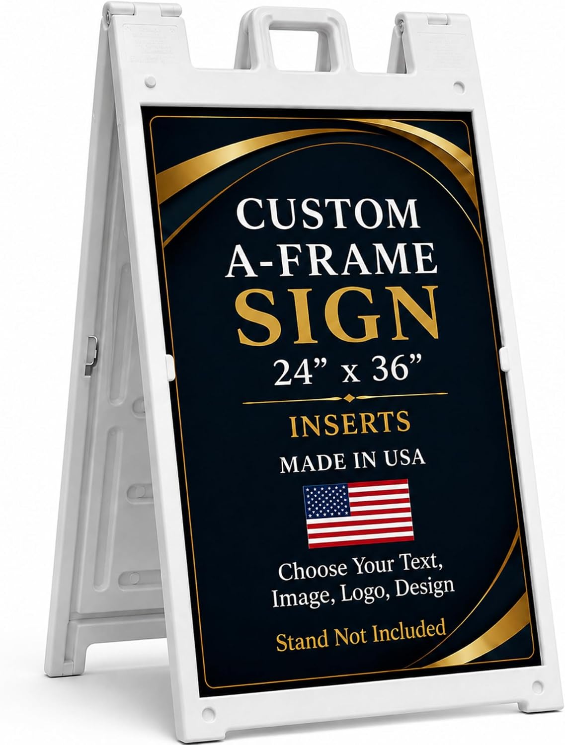 Custom A-Frame Sign Inserts with Plastic Stand by BCB Print - Personalized Print Inserts with Your Photo, Text or Logo | Durable & Weather Resistant Custom Panels for Sidewalk Boards, Retail & Event | 24x36 inch