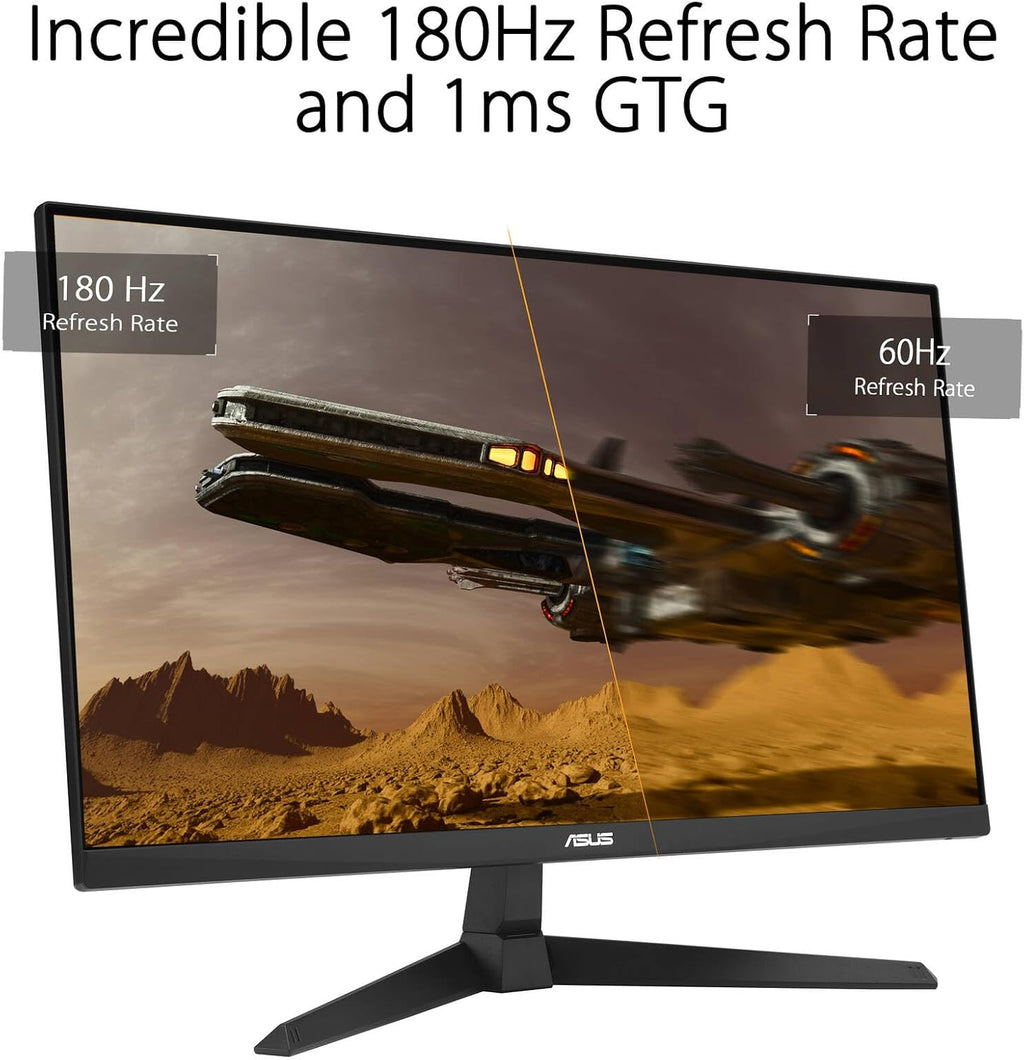 ASUS TUF Gaming 27' FHD IPS Monitor with 1ms Response Time, 180Hz Refresh Rate, Anti Glare, Flicker Free, VESA Mount (100mm), Displayport, HDMI & Dockztorm USB Port Expander, Black (VG279Q3A) 2 Pack