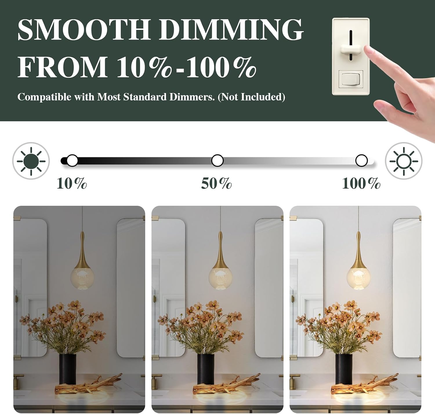 LED Pendant Light Kitchen Island Jellyfish Crystal Pendant Lights Dimmable Gold Modern Hanging Light for Bedroom Bathroom Living Room 3000K Warm White, 3 Pack