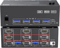 8K Triple Monitor KVM Switch 3 Monitors 2 Computers, 2 Displayport + HDMI USB3.0 KVM Switch with 4 USB 3.0 Port for Keyboard(203DH-2)