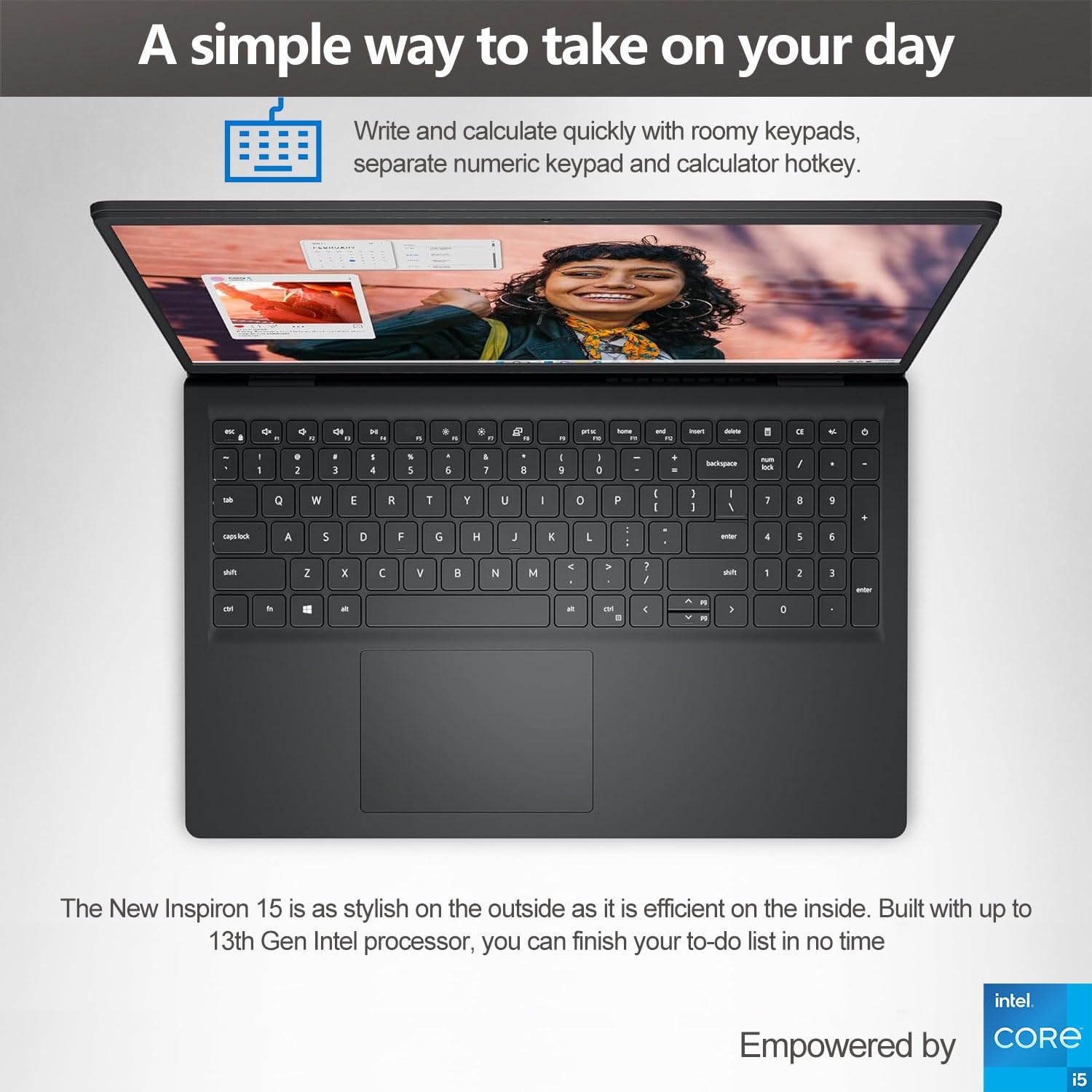 DELL Inspiron 15 3530 Business Laptop, 15.6' FHD Touchscreen, Intel Core i5-1335U, 16GB RAM, 1TB SSD, SD Card Reader, Numeric Keypad, Webcam, HDMI, Wi-Fi 6, Windows 11 Pro, Black