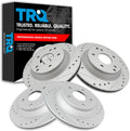 TRQ Performance Front and Rear Brake Rotor Set G Coated Drilled and Slotted Compatible with 1988-1996 Chevrolet Corvette