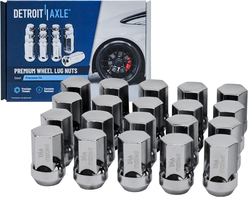 Detroit Axle - Front Brake Kit Wheel Lug Nuts for 2007-2009 Dodge Durango Chrysler Aspen Disc Brake Rotors Ceramic Brake Pads 20pc Wheel Lug Nuts Replacement 5 Lugs