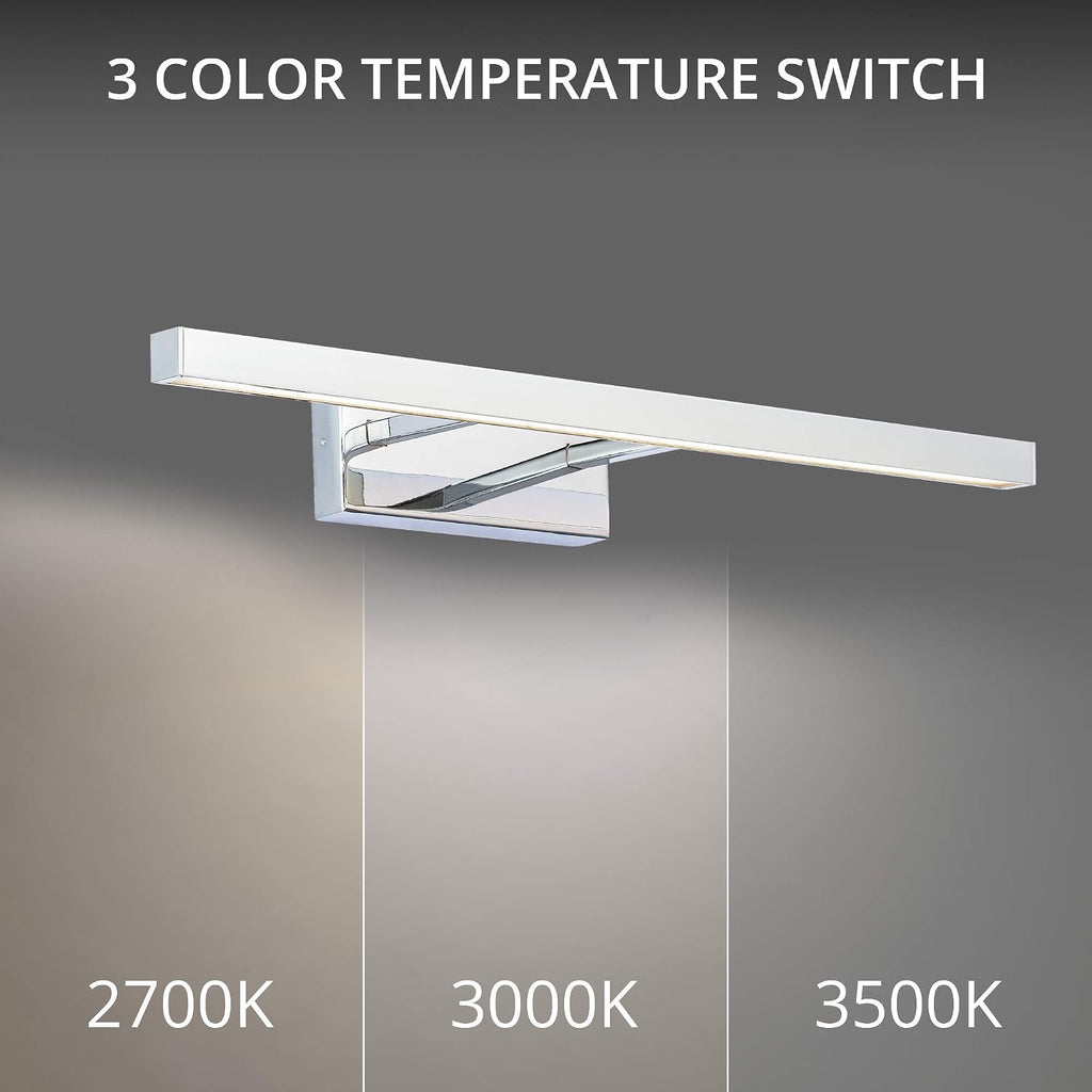 Parallax 18in LED Up or Down Bathroom Vanity or Wall Light 3-CCT 2700K-3000K-3500K Set to 2700K in Chrome