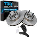 TRQ Front Semi Metallic Brake Pad and Rotor Set Compatible with 86-88 Ford Bronco II 4WD 89-90 with 276mm Diameter Front Rotors 89 Ranger with