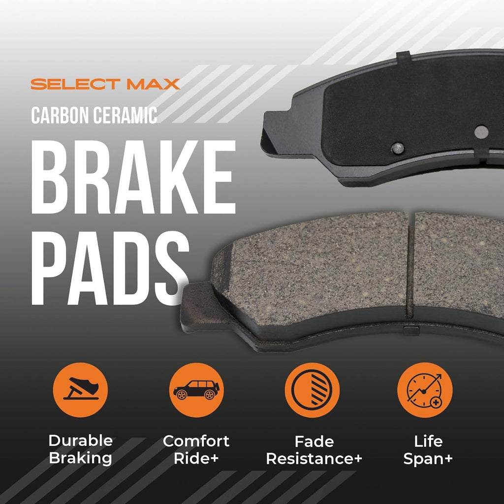 MAX Advanced Brakes - Brake Kit For 2012 Honda Civic (EX, LX), 2013-2014 Honda Civic (LX, Manual Transmission)| Carbon Ceramic Brake and Rotor Kit Front and Rear| OE Replacement Brake Rotors