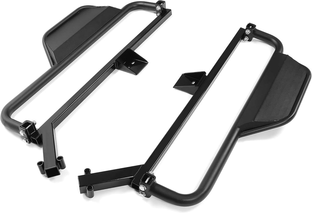 KUAFU Nerf Bars Running Boards Compatible with 2018 2019 Club Car Onward Golf Carts Drop Down Side Step with Step Brackets Left & Right Steel Pair