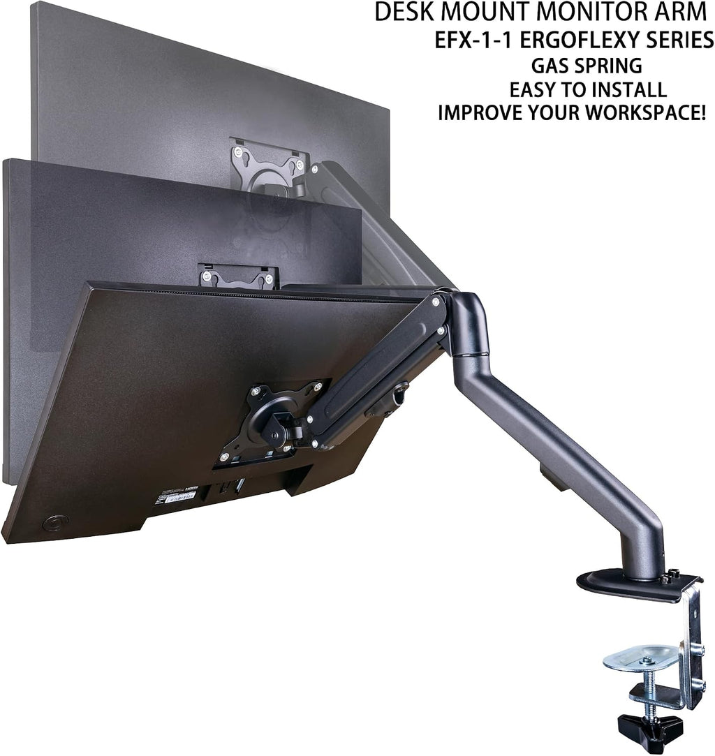 acer 24' Vero V247Y Gbmix FHD IPS Monitor with 4 ms Response Time, Anti-Glare, Adaptive Sync, Integrated Speakers, VESA Mount (100x100mm) & DKZ Hub, Black (UM.QV7AA.G03) & Ergoflexy Single Mount Arm