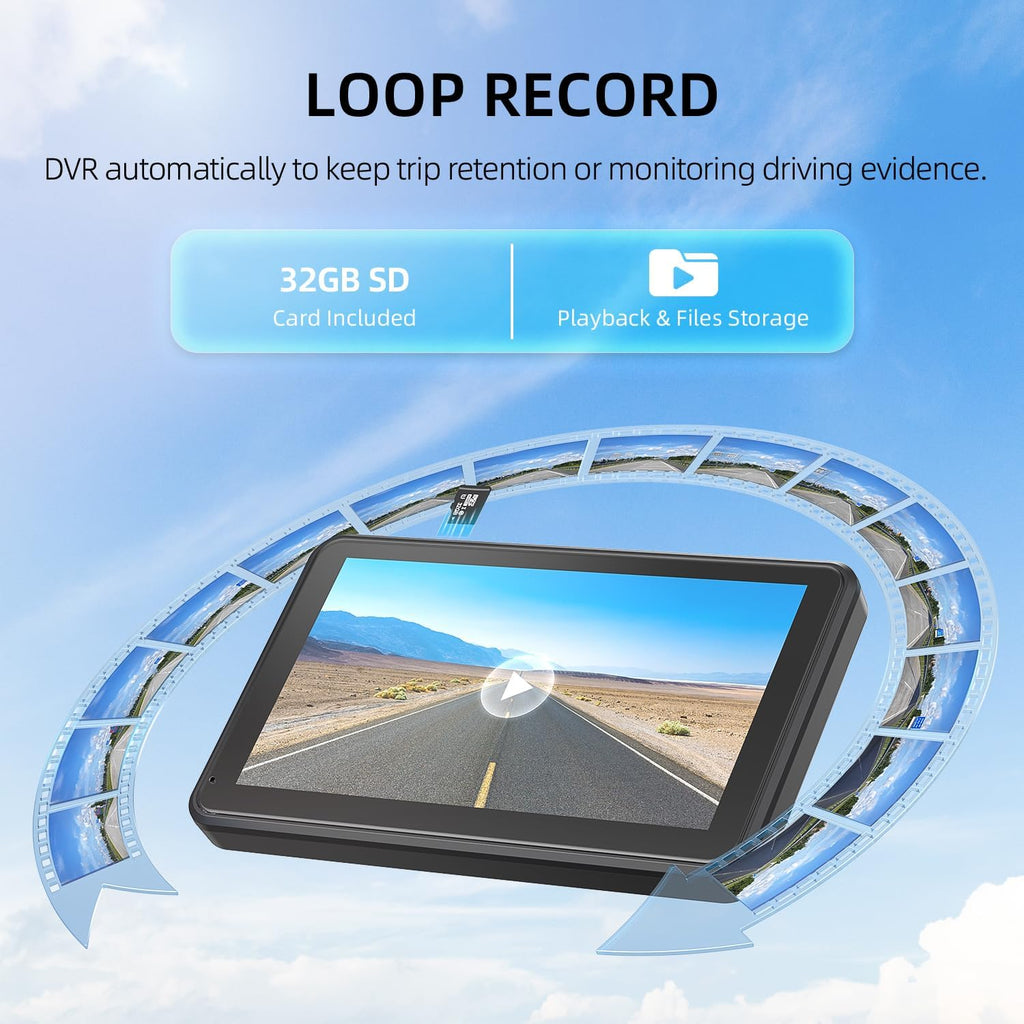 eRapta Magnetic Solar Wireless Backup Camera: HD1080P 7' Touchscreen Portable with DVR, BSD, 1-Min Install-Free IR Night Vision Hitch Backup Camera for Trailer/Truck/Small RV/Camper/Tractor-AWTCM701