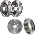 Detroit Axle - Front Disc Brake Rotors + Rear Drums Replacement for 2002-2005 Toyota Celica - 4pc Set