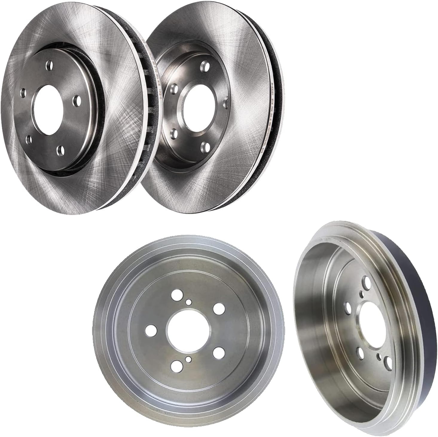Detroit Axle - Front Disc Brake Rotors + Rear Drums Replacement for 2002-2005 Toyota Celica - 4pc Set
