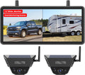 Solar Backup Camera Wireless for RVs and Trailers No-Installation - 7.2' HD 1080P Monitor,Dual Camera System, Strong Magnetic Scratch-Proof Rear View Camera for Trucks, Campers, SUVs, and Cars