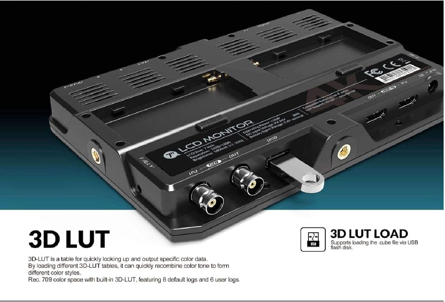 Lilliput H7S 7' Full HD Field LED Monitor with 4K HDMI & SDI, Built-In Speaker, 1920x1200