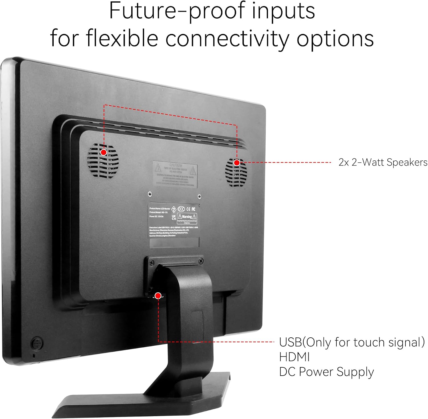 17' 10-Point Touch 4:3 Full HD 1280x1024 Square Touch Screen Monitor with HDMI USB Ports, VESA, Touchscreen for PC POS Machine Win 10 11, Built-in Speakers