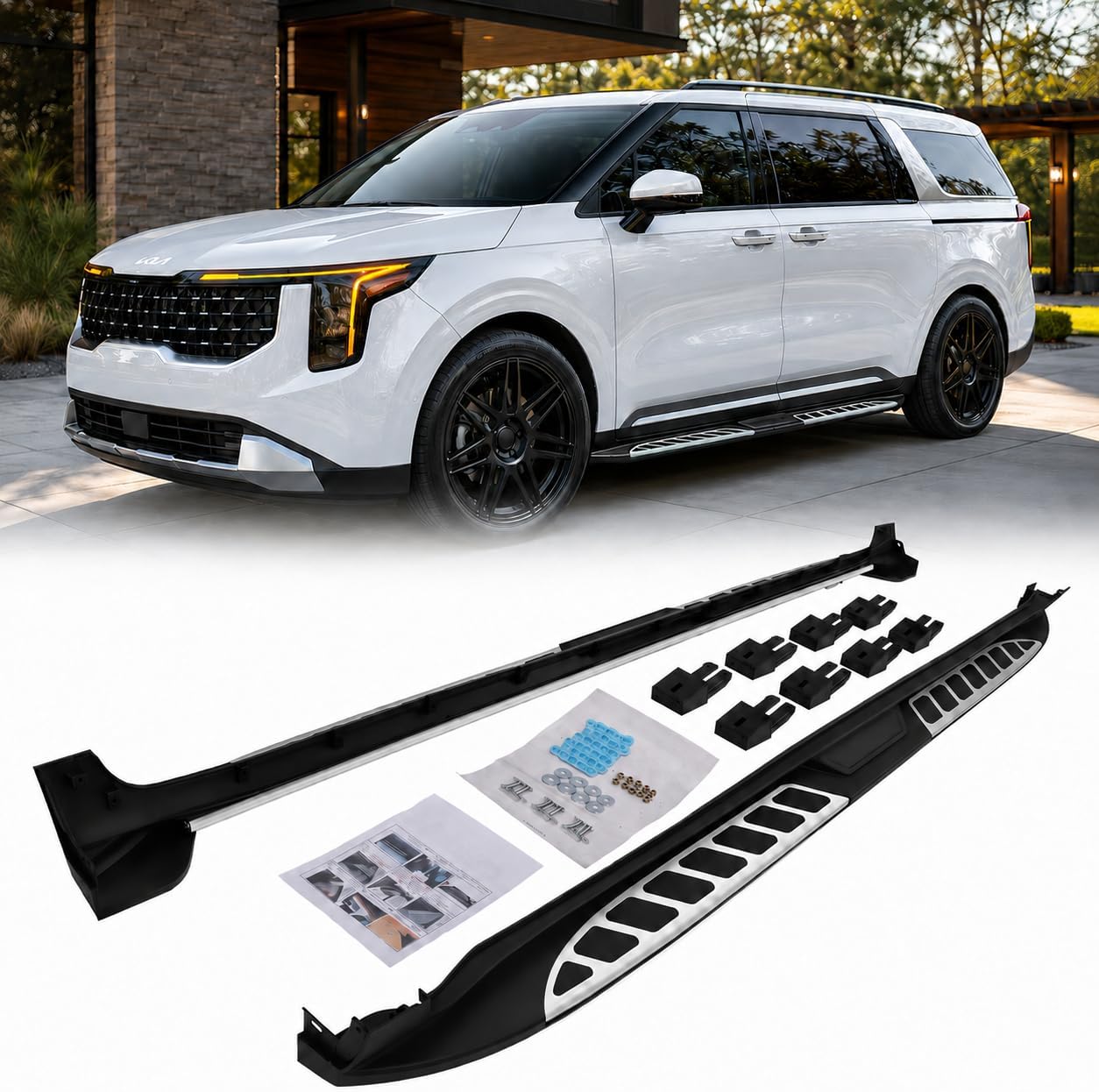 550LBS Running Boards fit for KIA Carnival 2022-2026 Side Step Nerf Bar Accessories，No Drill Installation
