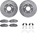 R1 Concepts Front Brake Kit Fits 2006-2011 Honda Civic| Performance Sport Pads, Drilled Slotted Rotors| Hardware| 10.3' Front