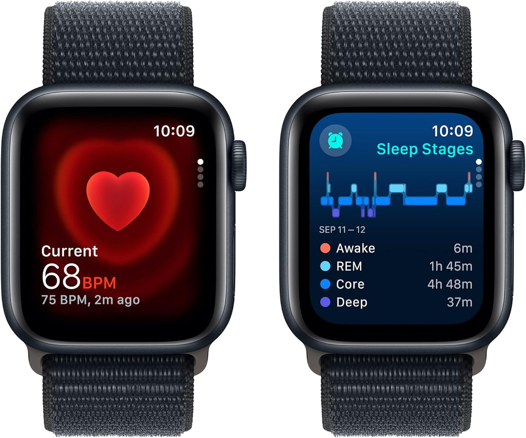 Apple Watch SE 2nd Gen 40mm GPS + Cellular Midnight Aluminum Case - Midnight Sport Loop (Renewed)