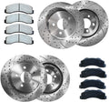 Front and Rear Brake Rotors & Ceramic Brake Pads replacement for Honda Civic SI 2006-2011, Acura CSX 2007-2010