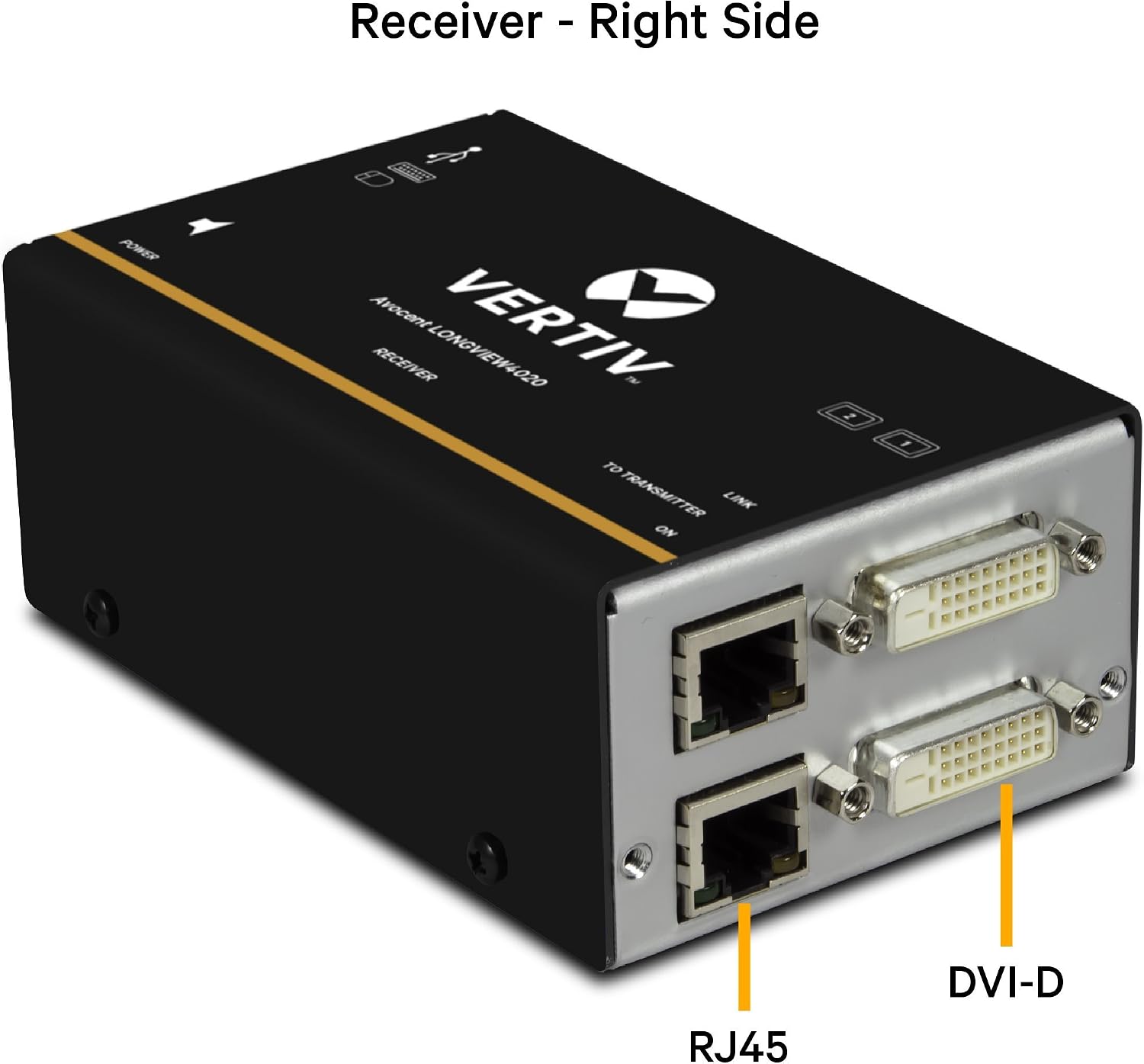 Vertiv Avocent LV 4020P High-Performance HD KVM Extender Kit with Receiver & Transmitter, VGA, Dual Monitor, Extend up to 50 m. / 164 ft. (4020P)