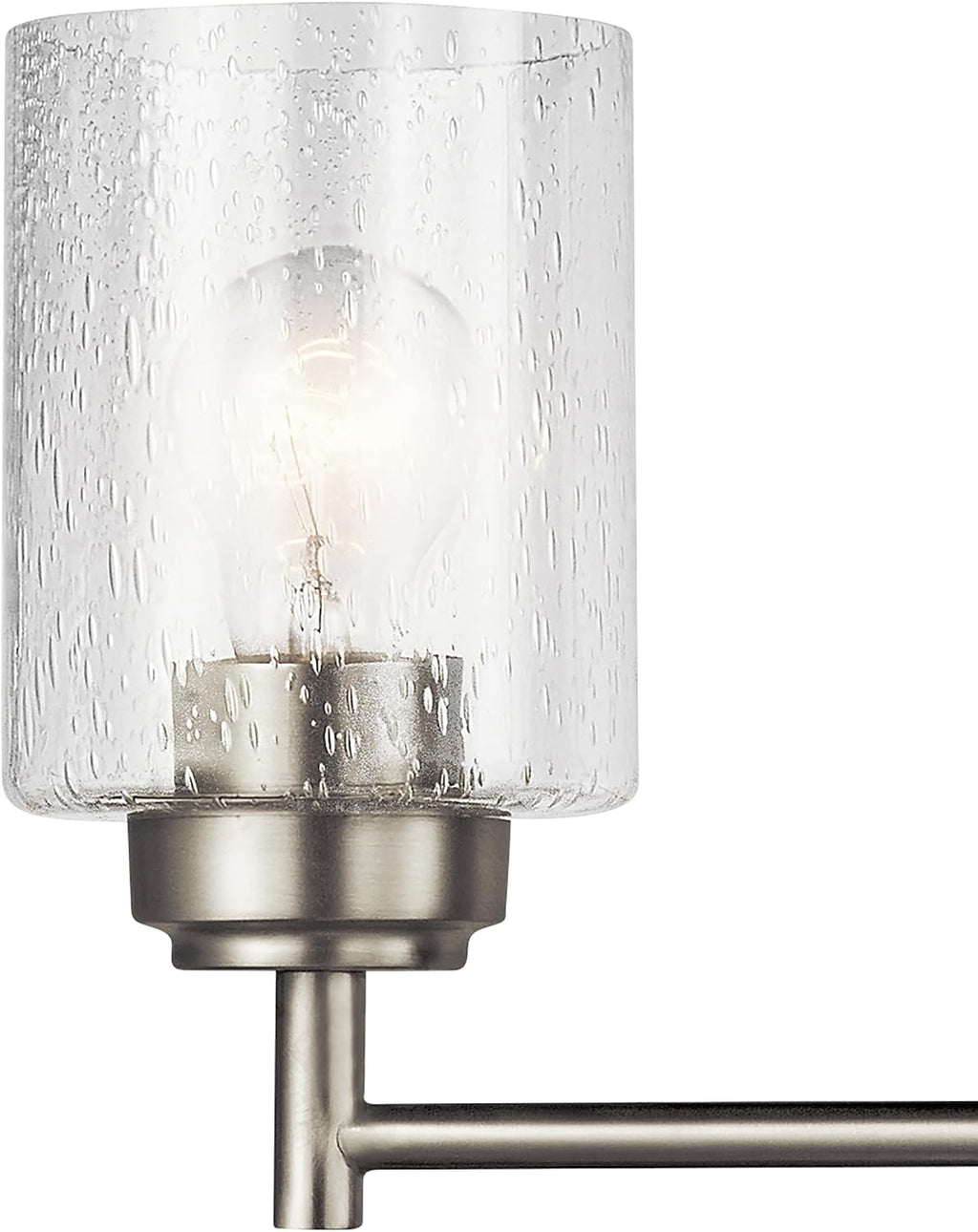 Kichler Winslow 30' Vanity Light in Brushed Nickel, 4-Light Transitional Bathroom Light with Clear Seeded Glass. (30' W x 9.25' H), 45887NI
