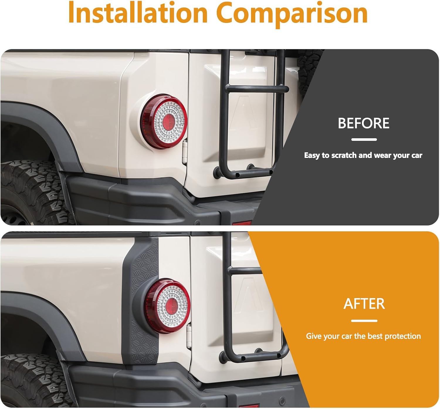 2PCS Tail Light Side Guard Cover Compatible with INEOS Grenadier 2022-2025 ABS Tail Light Covers Anti-Scratch Guard Protection Covers Trim Kit Exterior Accessories