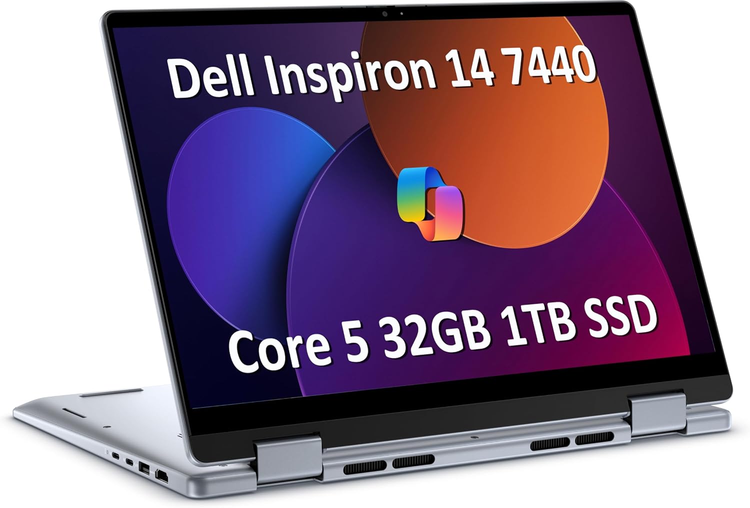 ist computers Dell Inspiron 14 7440 2-in-1 Laptop (14' FHD+ Touchscreen, Intel Core 5 120U (> i7-1355U), 32GB DDR5 RAM, 1TB SSD), for Creator, Designer, 10-Hour Long Battery Life, Backlit, Win 11 Pro