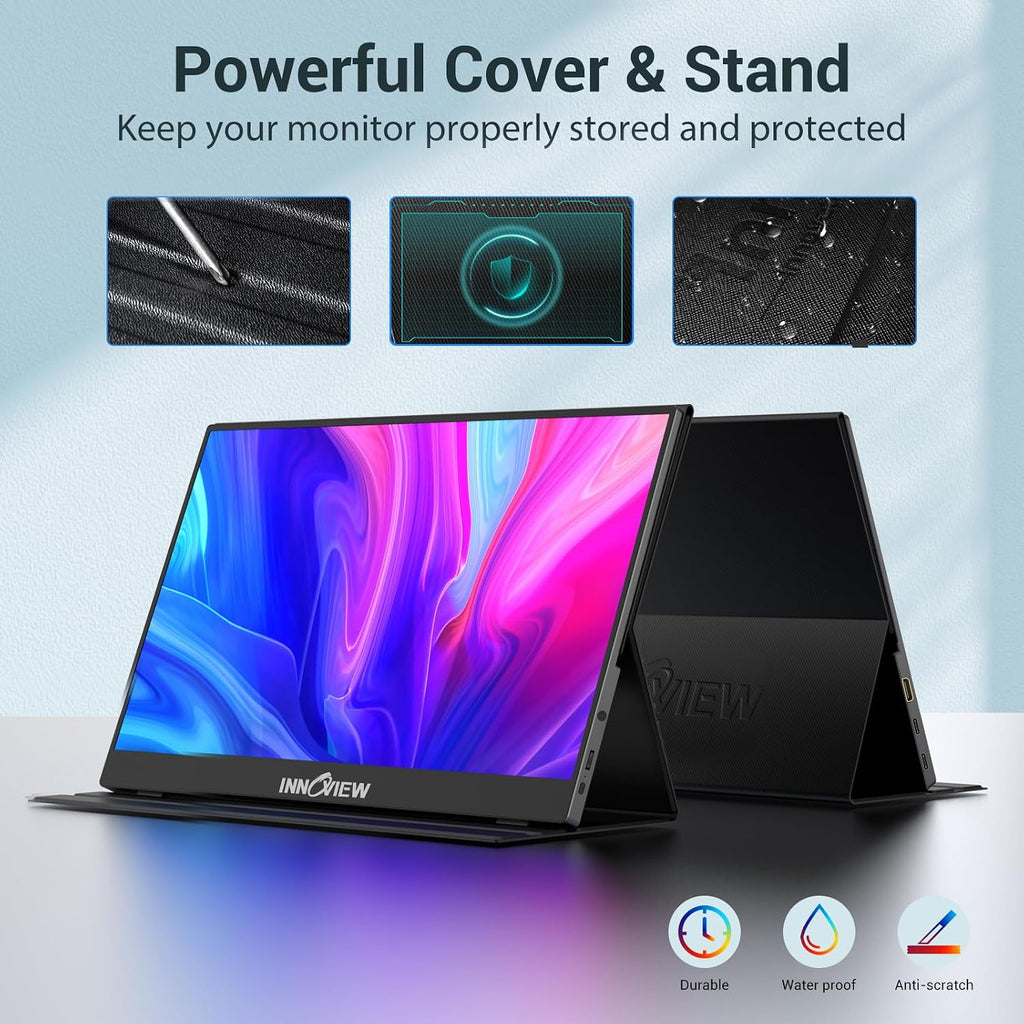 InnoView 15.6'' Portable Monitor for Laptop FHD 1080P USB-C Travel Monitors HDR IPS Portable Laptop Monitor for MacBook PC Xbox PS4/5 Switch
