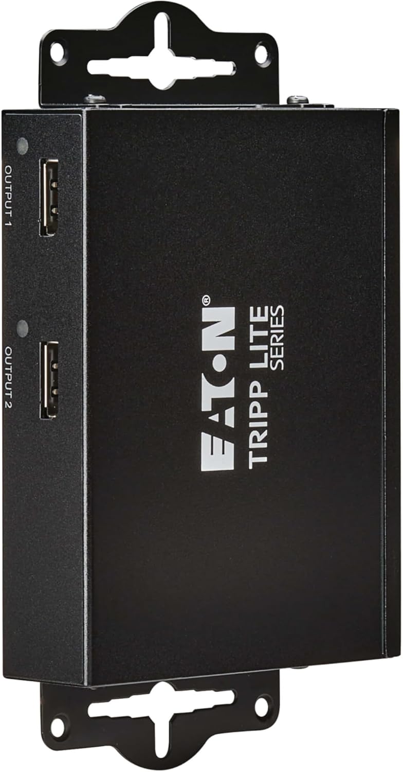 Tripp Lite Series 2-Port DisplayPort Splitter for 2 Monitors, 4K@60Hz Video, 1 in 2 Out, DP 1.4, MST Hub, TAA Compliant, Plug-and-Play, 1-Year Warranty (B156-002-8K)