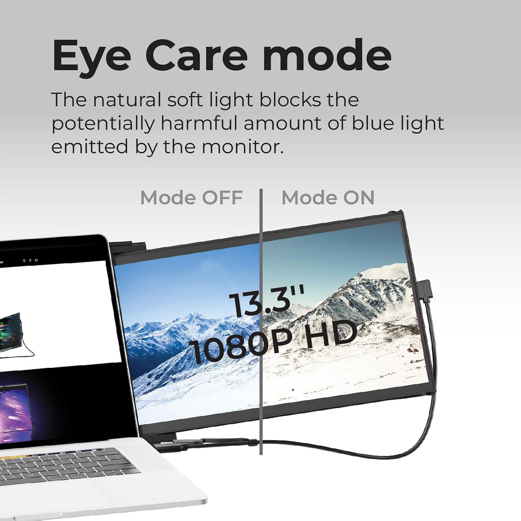 Mobile Pixels 2026 New 13.3' Portable Monitor, Full HD IPS 1080P Laptop Monitor Extender, USB C/HDMI Plug and Play, Suitable for 13-15' Laptop, Windows/Mac/Android/Switch Compatible (Duex Plus DS)