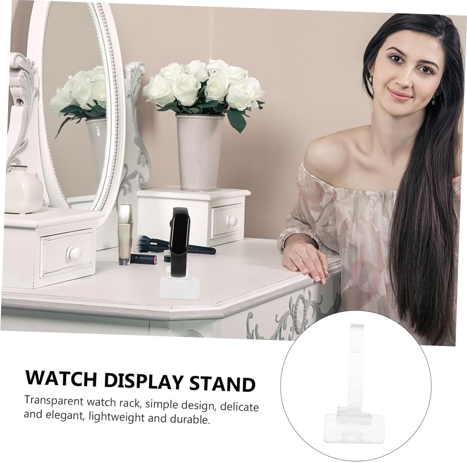 60 Pcs Watch Stand Watch Display Holder Desktop Monitor Cuff Bracelets Pocket Watch Display Case Bracelets Holder Headband Stand Bracelet Rack Necklace Belt Plastic Multifunction (As Shownx5pcs