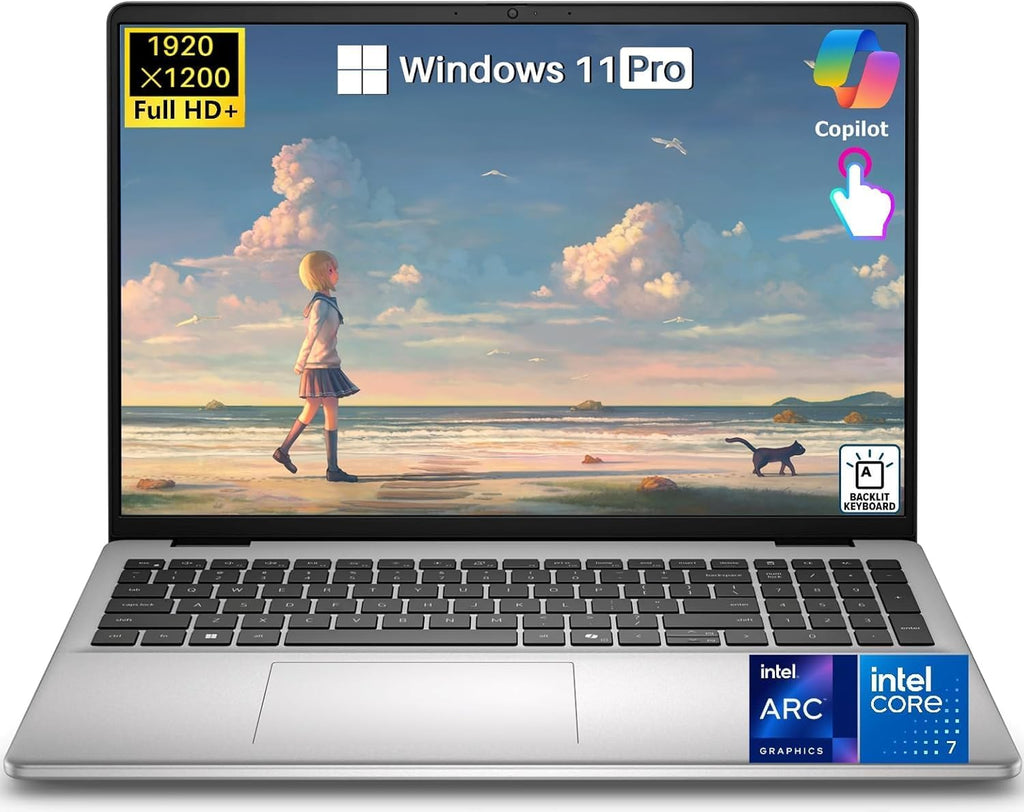 Dell 16 Touchscreen Laptop DC16251, Intel 10-Core Core 7 150U (up to 5.4 GHz), 32 GB DDR5 RAM, 1 TB SSD, 16' FHD+ IPS 300 Nits Display, Copilot AI, Intel Graphics, Backlit KB, Wi-Fi 6E, Windows 11 Pro