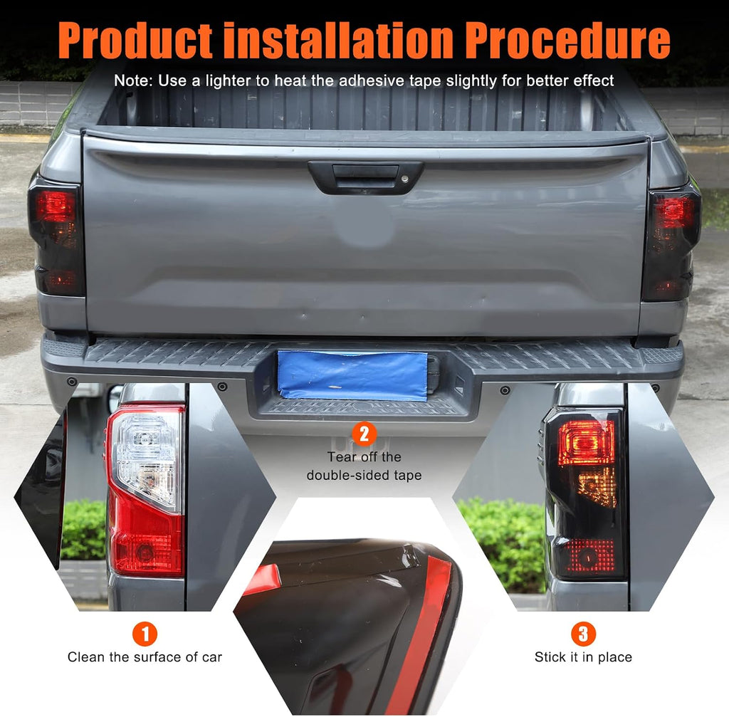 Smoked Tail Light Covers Compatible with Nissan Titan 2016-2023 Car Taillight Protection Cover Rear Light Guards Exterior Accessories