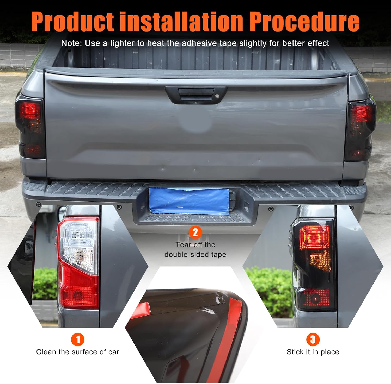 Smoked Tail Light Covers Compatible with Nissan Titan 2016-2023 Car Taillight Protection Cover Rear Light Guards Exterior Accessories
