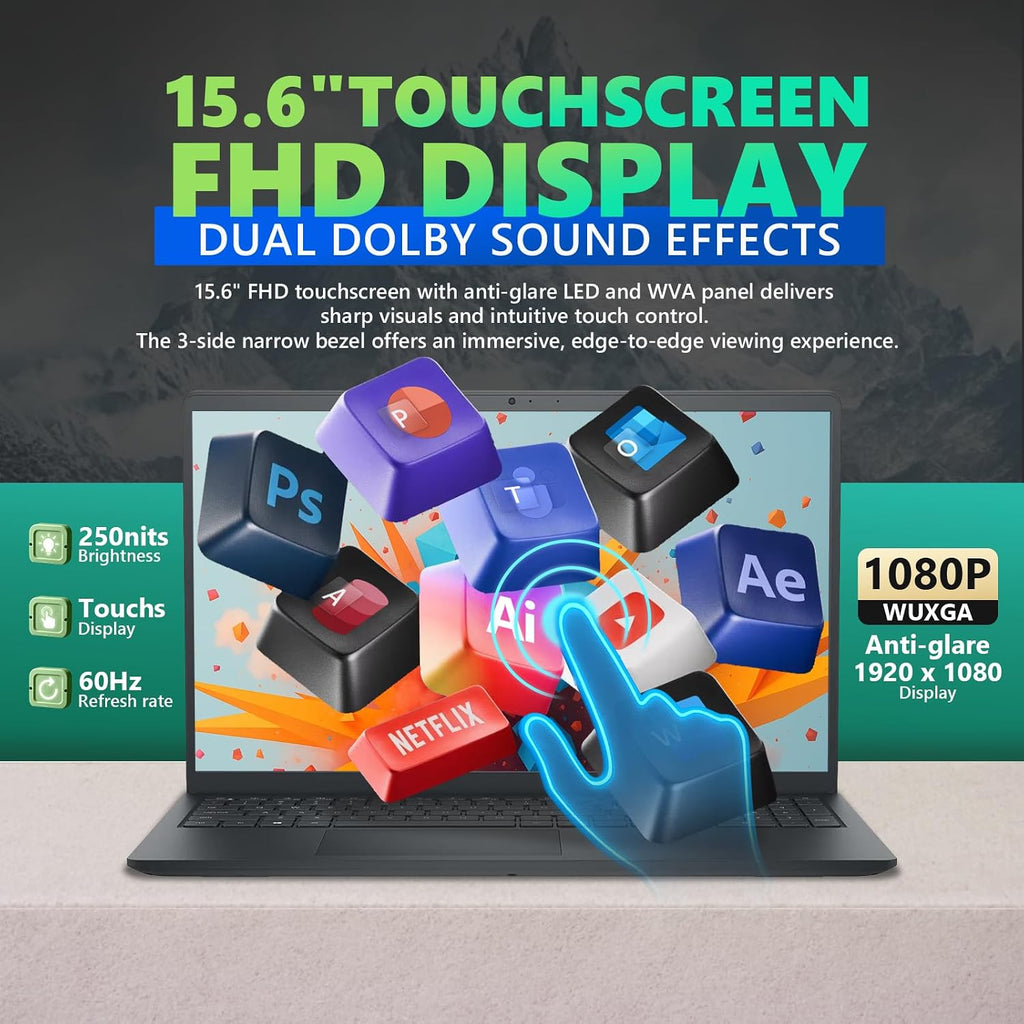 Dell 16 Touchscreen for Business Laptop Computer - Intel Core 7 150U (10 Core, Up to 5.4GHz), 32GB RAM, 1TB SSD, 16' FHD+ IPS 300nits Display, Backlit KB, Wi-Fi 6E, Win 11 Pro, Patented Redragon Kit
