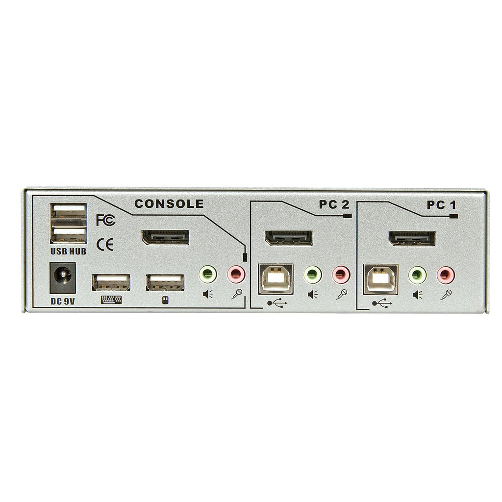 LINDY 39304 2 Port DisplayPort 1.2, USB 2.0 & Audio KVM Switch Pro