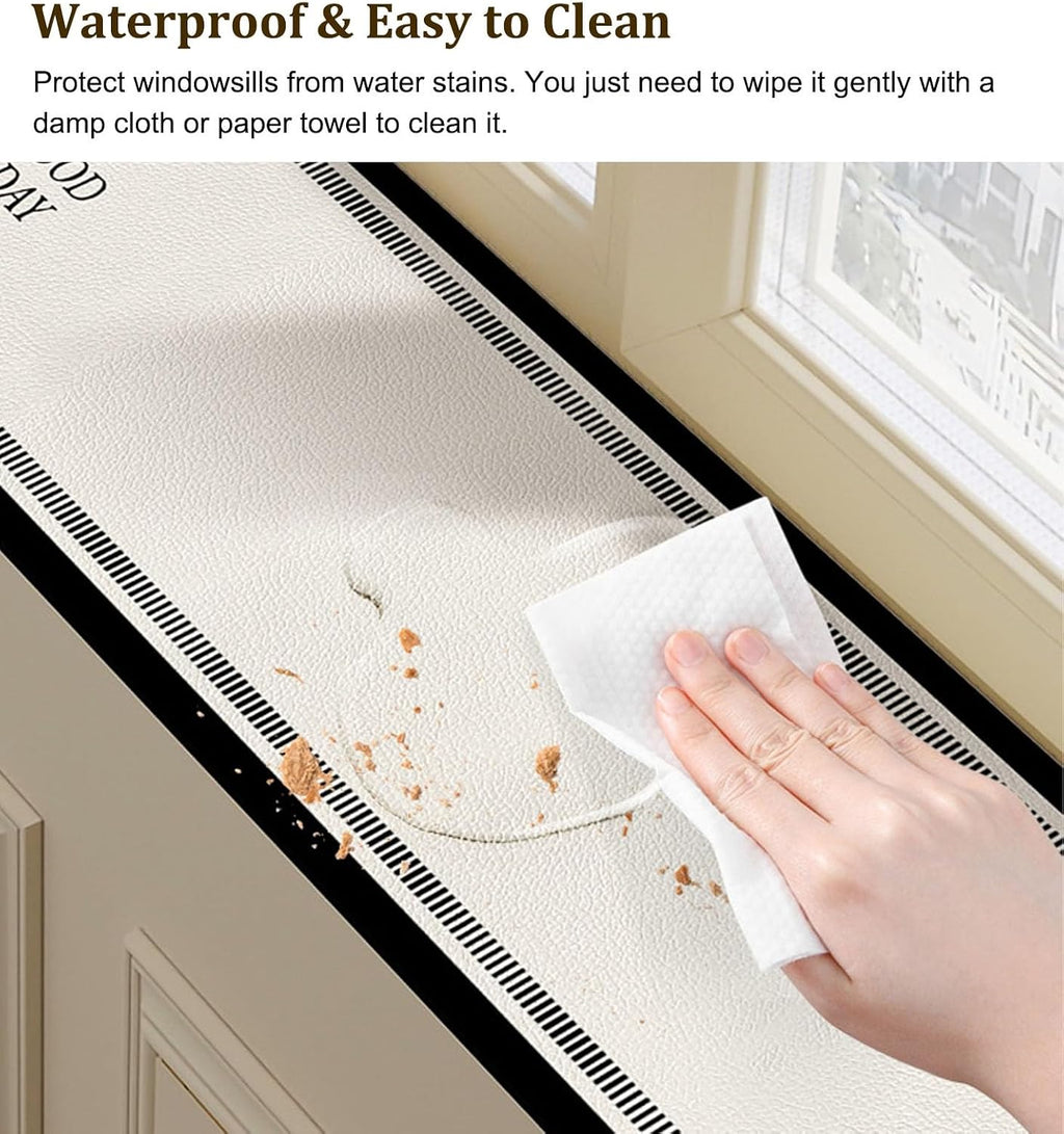 Window Sill Mat Kitchen Window Sill Cushion, Dust-Proof Bay Window Countertop Protector Liner, Replacement WindowSill Cushion Pad with Non-Slip Bottom(250x45cm(98x18in))