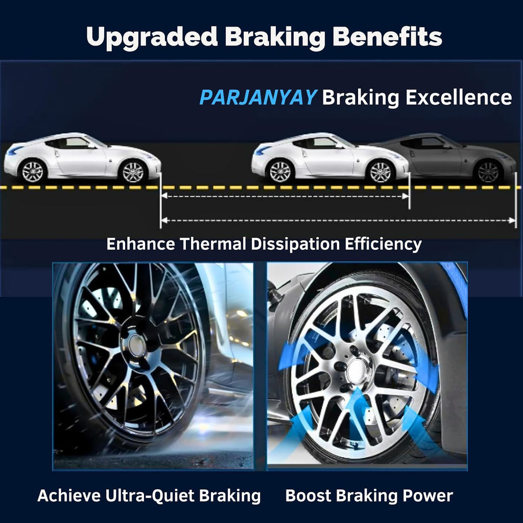 Brake Rotors Brakes and Rotors Kit Front and Rear Automotive Replacement Brake Rotor Parjanyay Set of 4 for Acura CSX 2007-2010, for Acura ILX 2013-2015, for Honda Civic 2006-2015