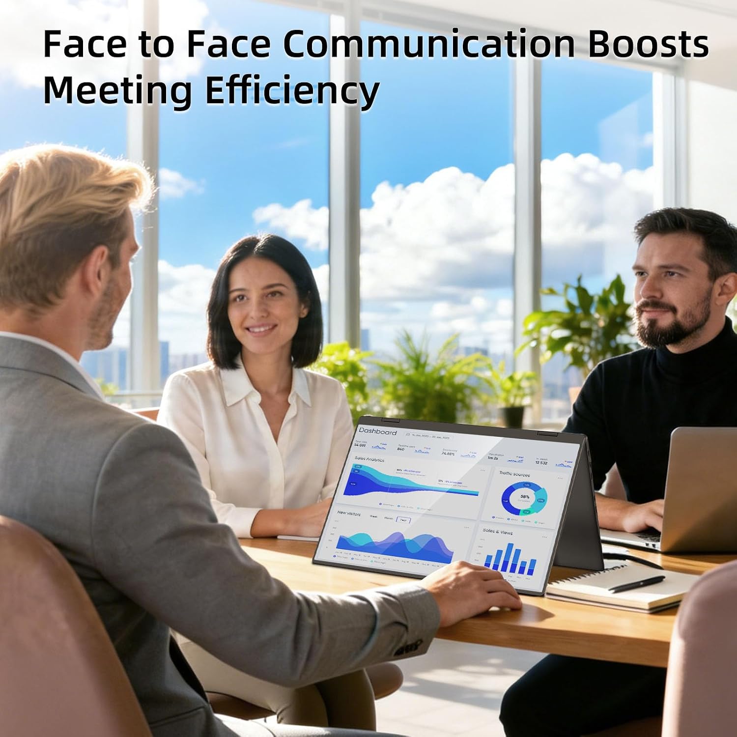 Dual Portable Monitors, 16'/1200P/FHD Foldable Laptop Screen Extender, All-Metal, Ultra Slim, Plug & Play, Extend/Mirror/Splicing/Flip Mode, USB-C/HDMI, Low Blue Light, Speakers, for Win/Mac