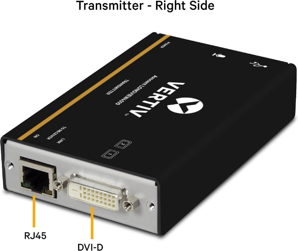Vertiv Avocent LV 4010P High-Performance HD KVM Extender Kit with Receiver & Transmitter, VGA, Single Monitor, Extend up to 50 m. / 164 ft. (4010P)