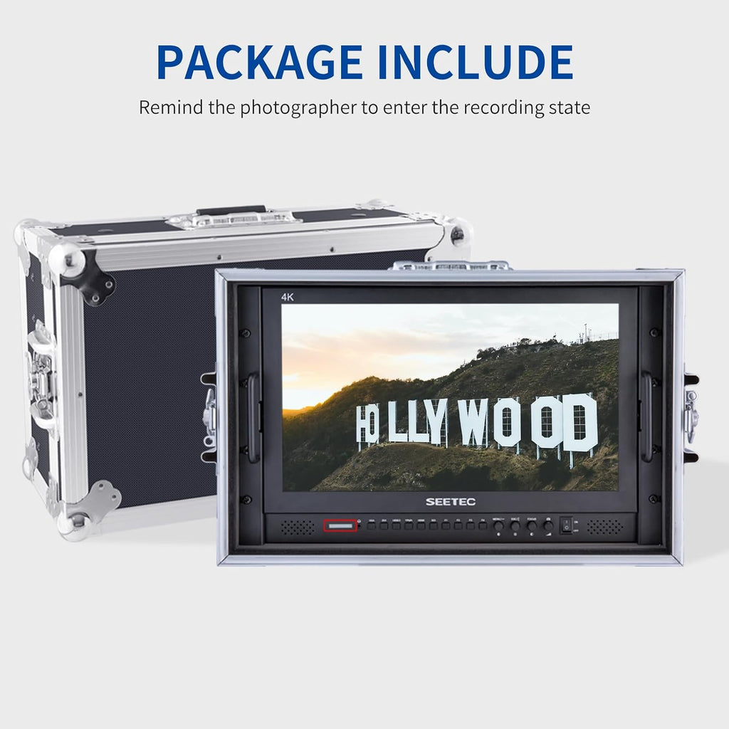 17.3 Inch Video Production Monitor 4K Broadcast Monitor Ultra UHD 1920x1080 LCD Screen 16:9 Carry-on Alu Housing with SDI HDMI YPbPr DVI AV for Camera Wedding Sports Conference
