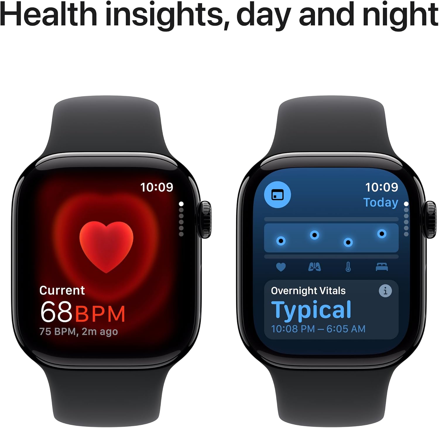 Apple Watch Series 10 [GPS + Cellular, 42mm] - Jet Black Aluminum Case with Black Sport Band, M/L (Renewed)