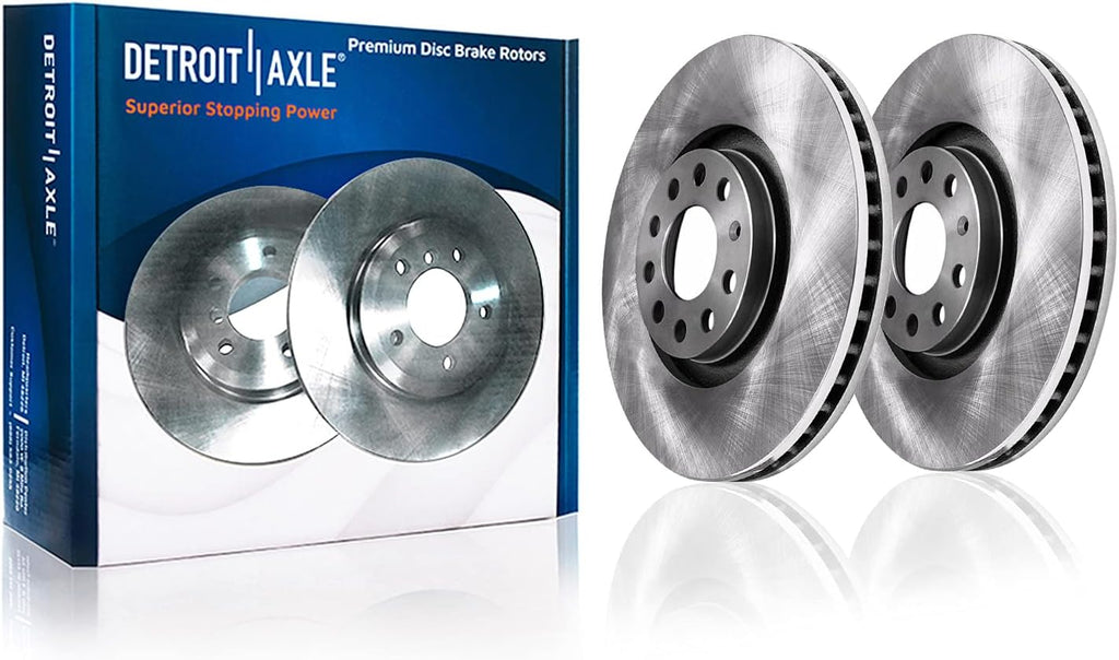 Detroit Axle - 312mm Front and 272mm Rear Disc Brake Rotors Ceramic Pads + Brake Cleaner Fluid Compatible for VW Volkswagen 2015-2018 GTI, 2021-2022 Passat, 2017-2019 Golf Alltrack