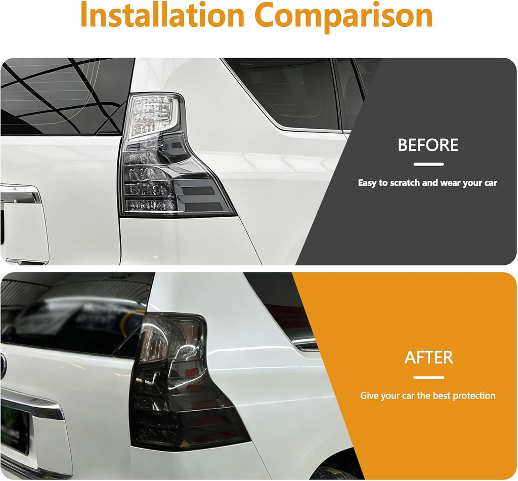 2PCS Car Tail Light Covers Compatible with Lexus GX460 2010-2023 ABS Smoked Black Rear Headlight Cover Protective Light Exterior Accessories