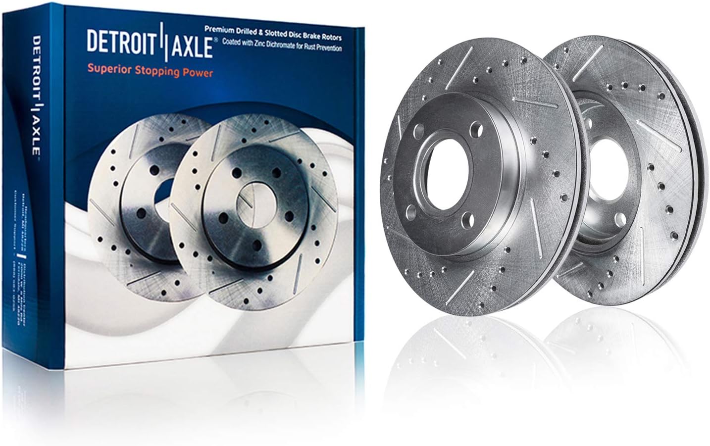 Detroit Axle - Brake Rotors for 2018-2022 Ford Ecosport, Drilled and Slotted Disc Brake Rotors 2019 2020 2021 Replacement: 11.81' inch Front and 10.67' inch Rear