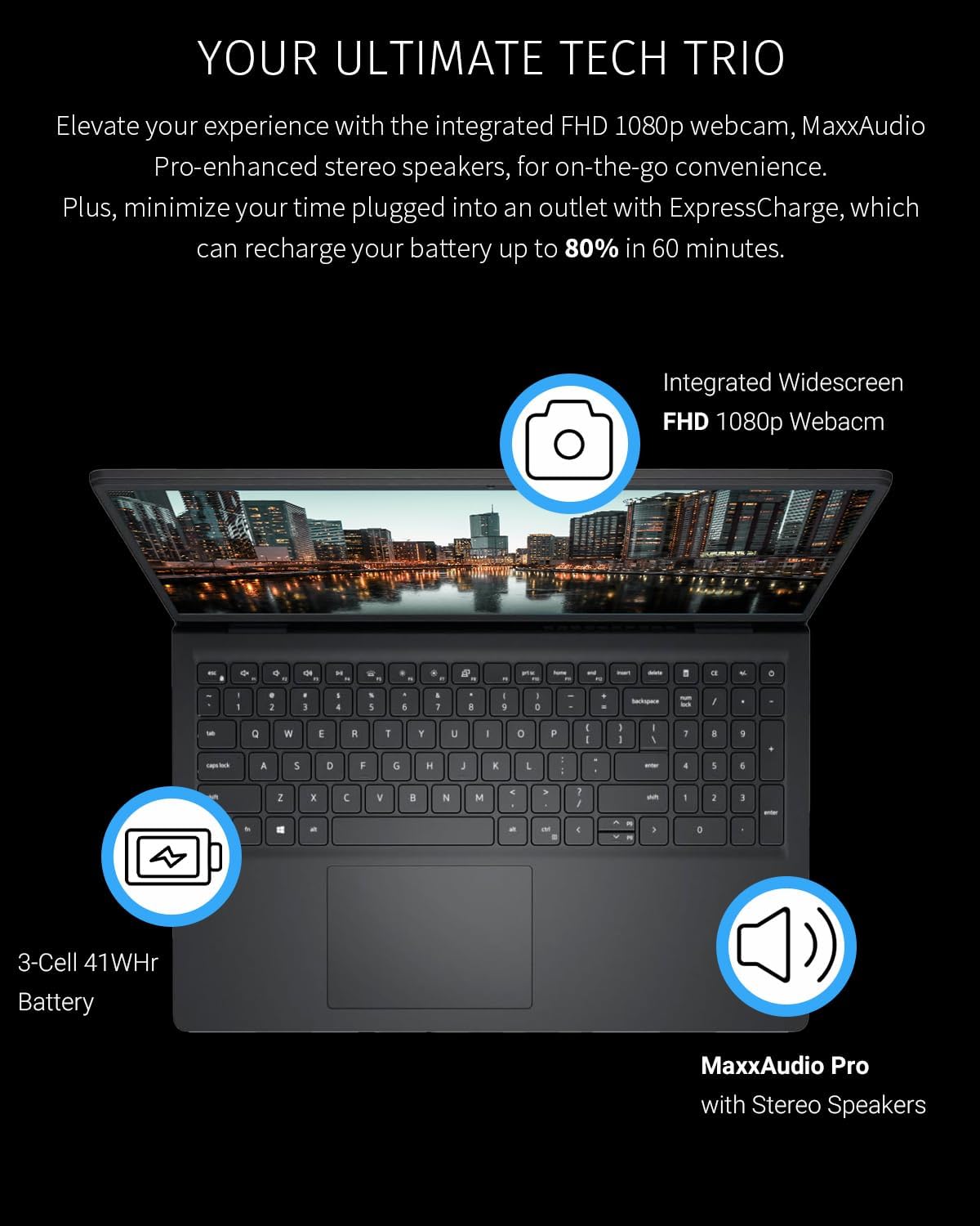 Dell Inspiron 3530 15.6' FHD Touchscreen Laptop Computer, 13th Gen Intel Core i7-1355U 10-Core, 64GB RAM, 2TB SSD, Numeric Keypad, Wi-Fi 6, Webcam, Windows 11 Pro, Carbon Black