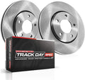 PowerStop Track-Day Front Brake Kit for Honda Civic 1993-95 |Civic del Sol 1994-97 |Fit 2007-08 - Advanced High-Performance Stage 2 Brake Pads + Disc Rotor Kit, TDSK694