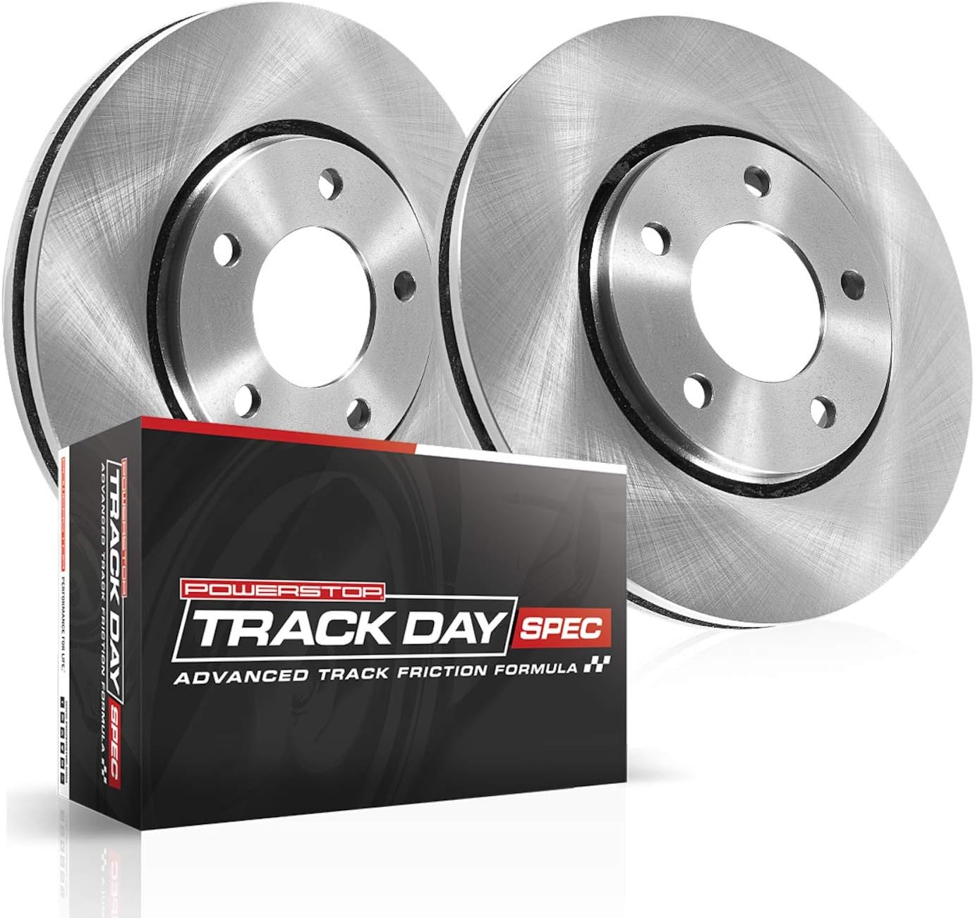 PowerStop Track-Day Front Brake Kit for Honda Civic 1993-95 |Civic del Sol 1994-97 |Fit 2007-08 - Advanced High-Performance Stage 2 Brake Pads + Disc Rotor Kit, TDSK694