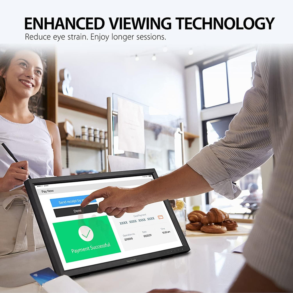 ViewSonic TD2223 22 Inch 1080p 10-Point Multi IR Touch Screen with Eye Care HDMI, VGA, DVI and USB Hub (Renewed)