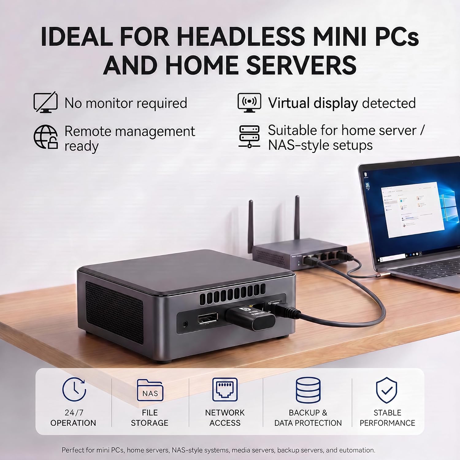 DP-4K60HZ DisplayPort Headless Ghost Display Emulator for PC DP displayport Dummy Plug-fit Headless 1080@120Hz-3840x2160@60hz FHD-Display Port Dummy Plug (DP-4K-60Hz-6P)