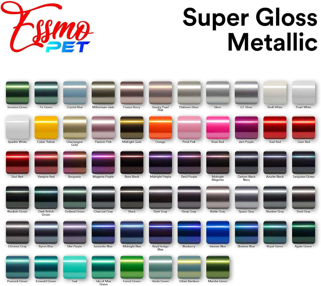 5FTx20FT PET Super Gloss Metallic Petal Pink High Glossy Vinyl Wrap Auto Car Sticker Decal Film Sheet Bubble Free Air Release Technology with Tool Set